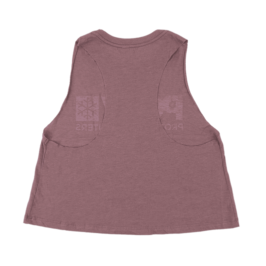 POW Stacked Logo Racerback Cropped Tank
