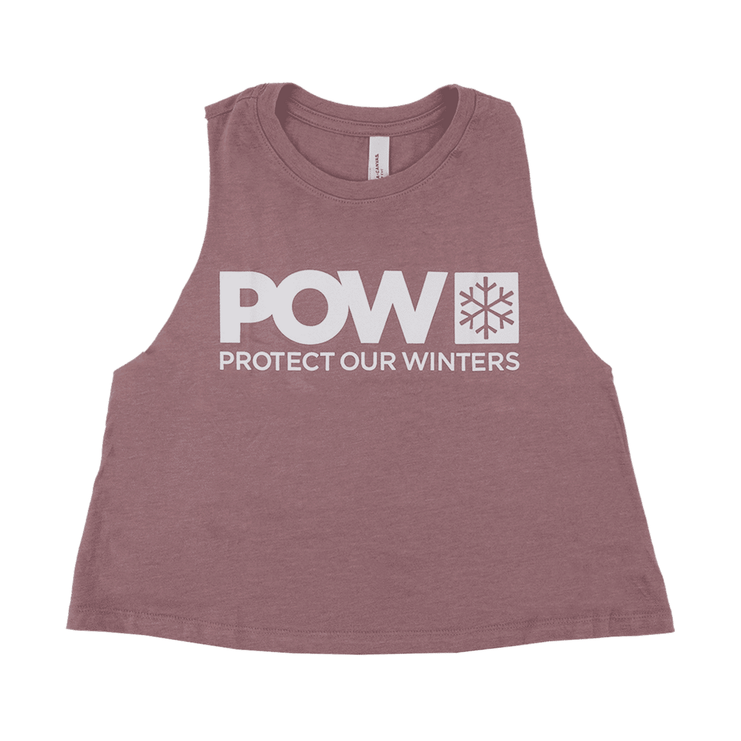 POW Stacked Logo Racerback Cropped Tank