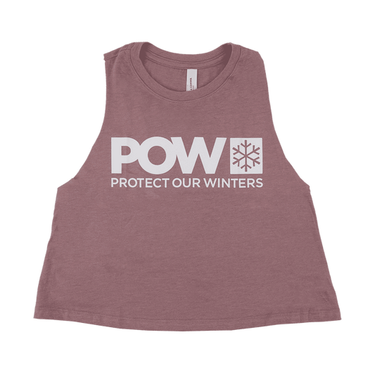 POW Stacked Logo Racerback Cropped Tank